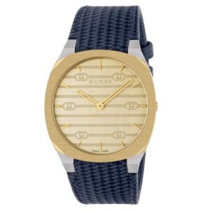 Gucci 25H's Streamline 38mm Quartz Blue Leather 753204