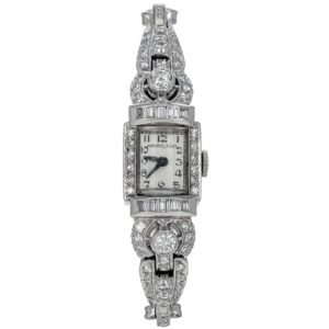 Hamilton Platinum Diamond & Sapphire Vintage Watch